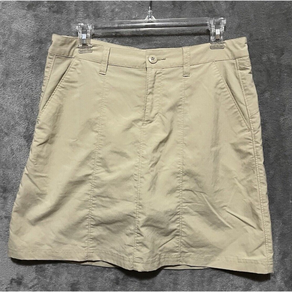 Patagonia Size 4 Tan Skort Skirt Shorts Zip pockets Gorpcore Golf Outdoors - Picture 1 of 7